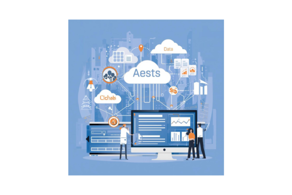 A clean and modern information technology illustration showing a computer, laptop, server icons, cloud storage, data flow, and network connections. Professional educational style, soft blue and white color palette, minimal and beginner-friendly design, high resolution, no text, suitable for IT blog featured image.