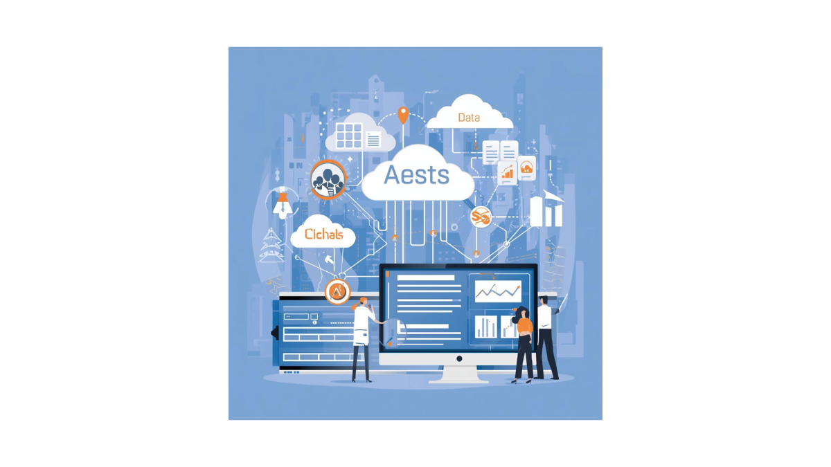 A clean and modern information technology illustration showing a computer, laptop, server icons, cloud storage, data flow, and network connections. Professional educational style, soft blue and white color palette, minimal and beginner-friendly design, high resolution, no text, suitable for IT blog featured image.