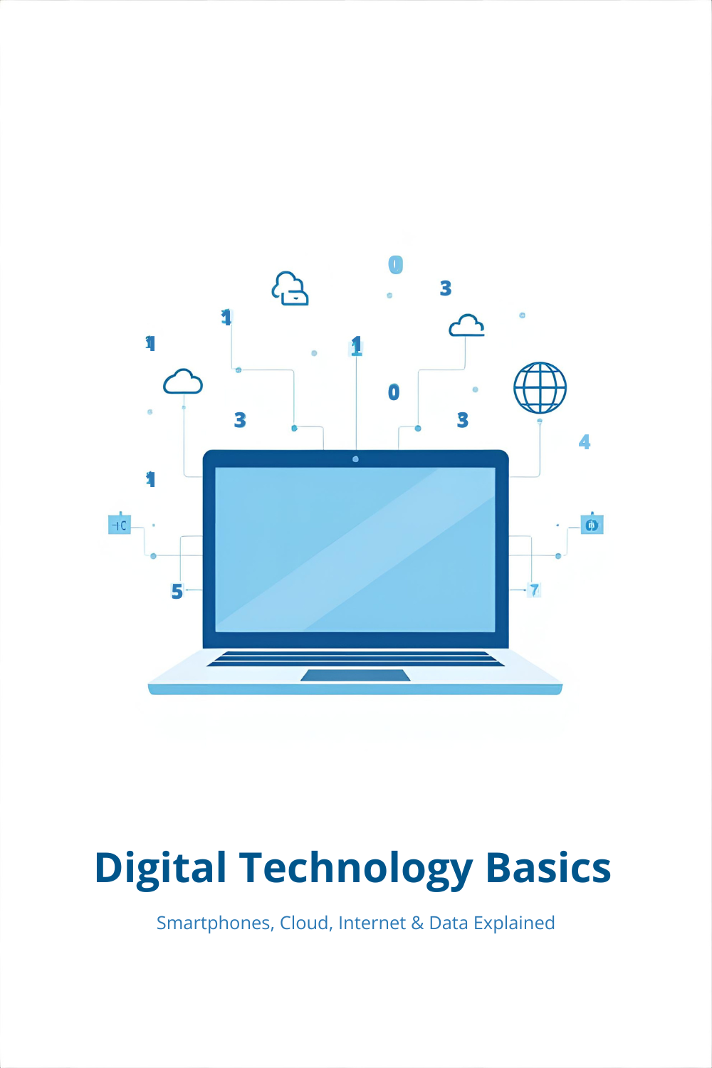 Illustration showing basic concept of digital technology and digital devices