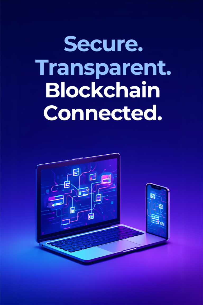 Blockchain technology concept showing secure digital blocks connected in a chain